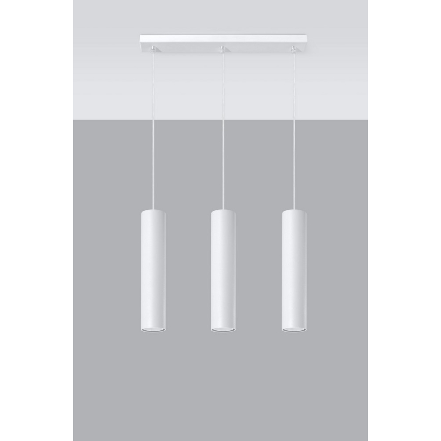 Κρεμαστό φωτιστικό οροφήςLAGOS 3 3xGU10/10W/230V λευκό