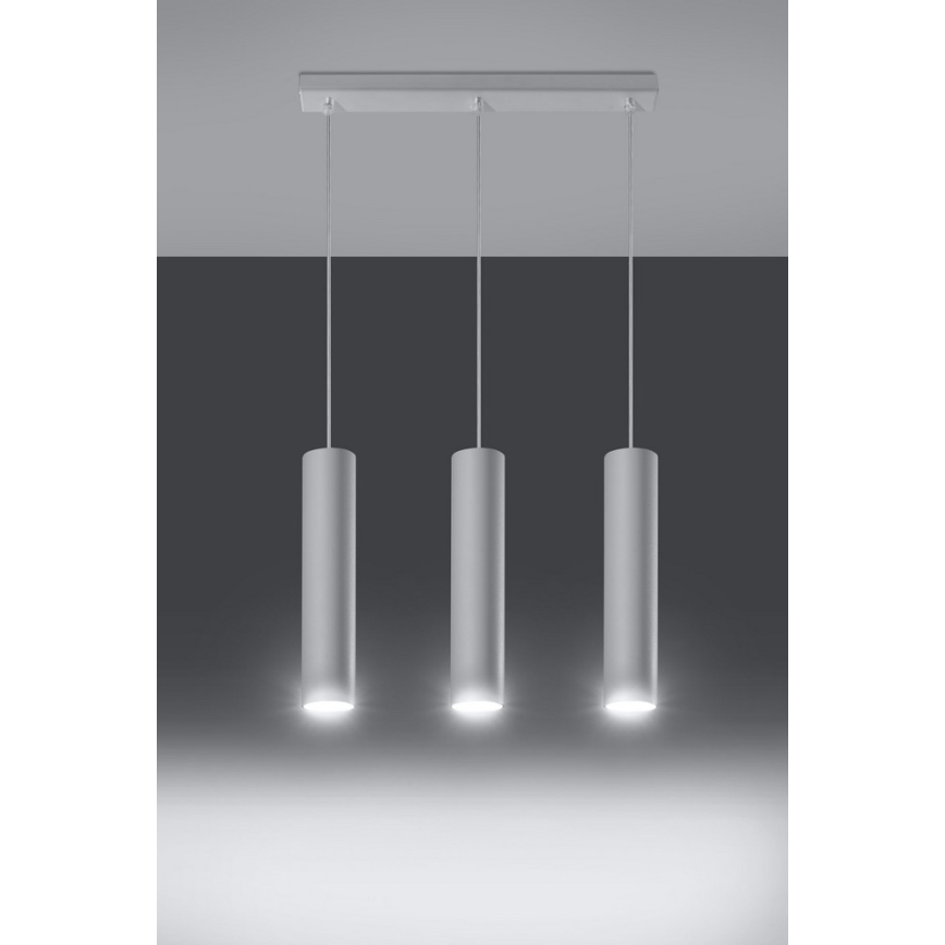 Κρεμαστό φωτιστικό οροφήςLAGOS 3 3xGU10/10W/230V λευκό