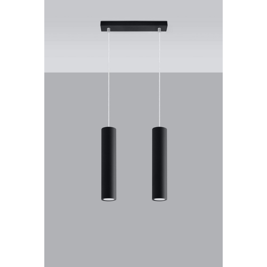 Κρεμαστό φωτιστικό οροφήςLAGOS 2 2xGU10/10W/230V μαύρο