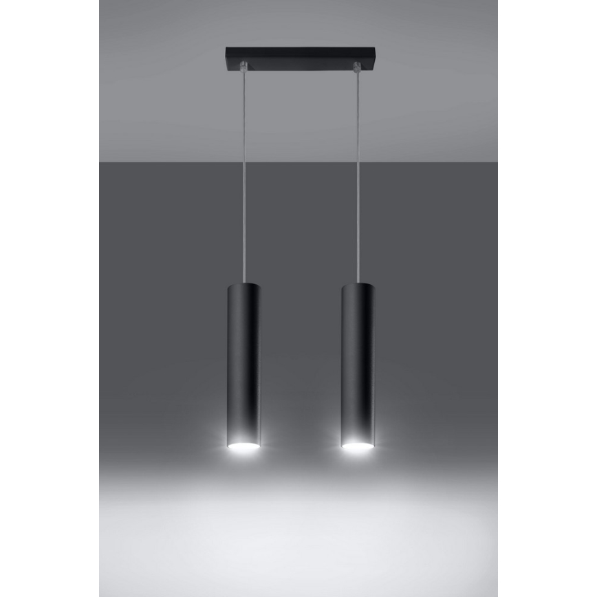 Κρεμαστό φωτιστικό οροφήςLAGOS 2 2xGU10/10W/230V μαύρο