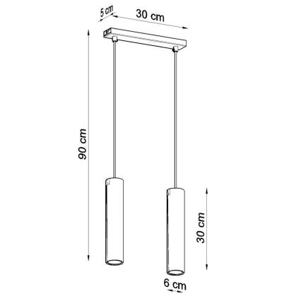 Κρεμαστό φωτιστικό οροφήςLAGOS 2 2xGU10/10W/230V μαύρο