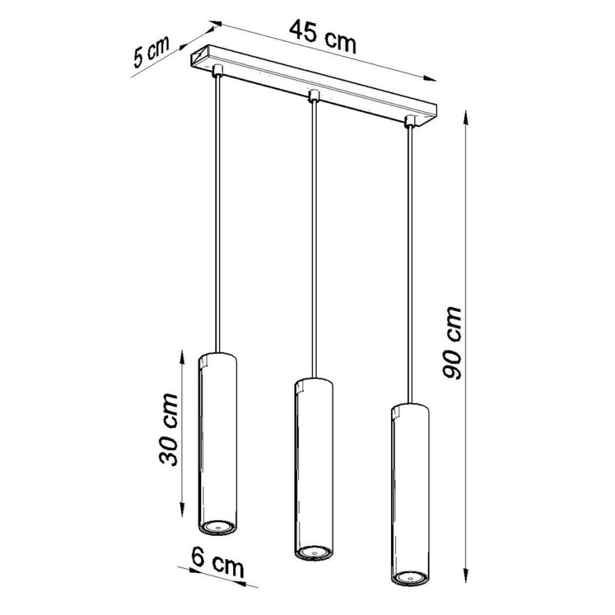 Κρεμαστό φωτιστικό οροφής LAGOS 3 3xGU10/10W/230V μαύρο