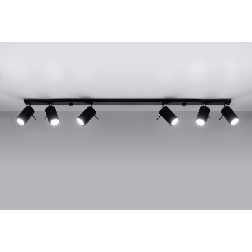 Φωτιστικό σποτ RING 6L 6xGU10/10W/230V μαύρο