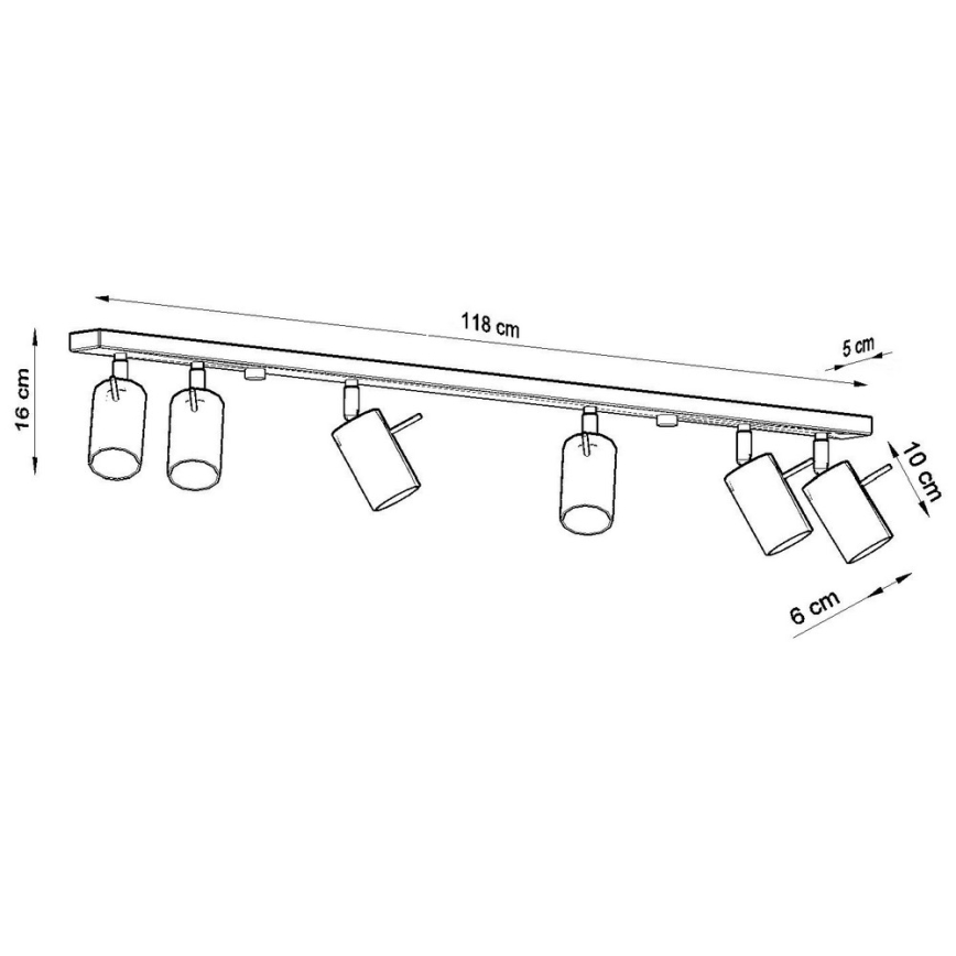 Φωτιστικό σποτ RING 6L 6xGU10/10W/230V μαύρο