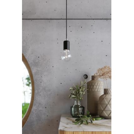 Κρεμαστό φωτιστικό οροφής EDISON 1 1xE27/60W/230V spider μαύρο