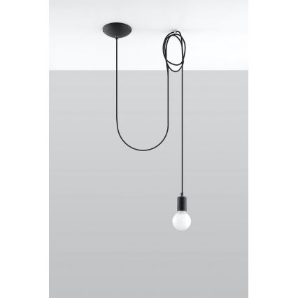 Κρεμαστό φωτιστικό οροφής EDISON 1 1xE27/60W/230V spider μαύρο