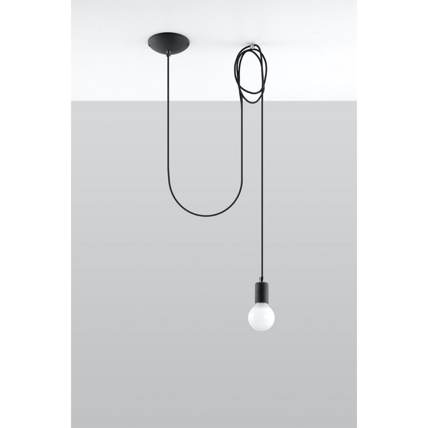 Κρεμαστό φωτιστικό οροφής EDISON 1 1xE27/60W/230V spider μαύρο