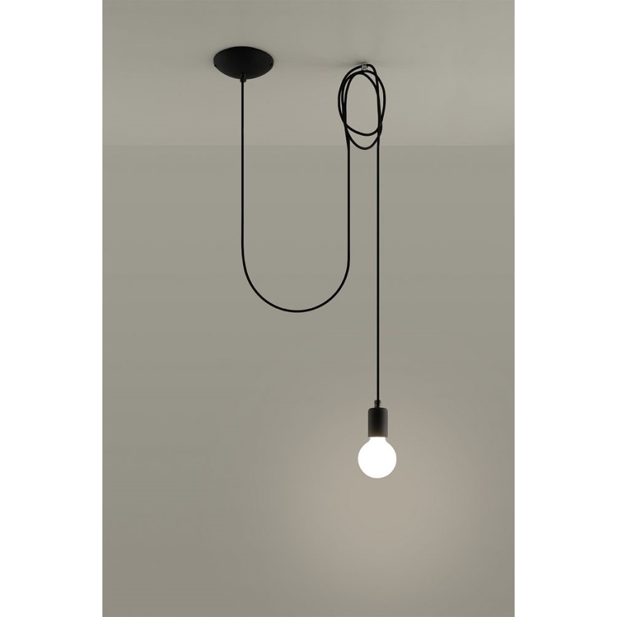 Κρεμαστό φωτιστικό οροφής EDISON 1 1xE27/60W/230V spider μαύρο