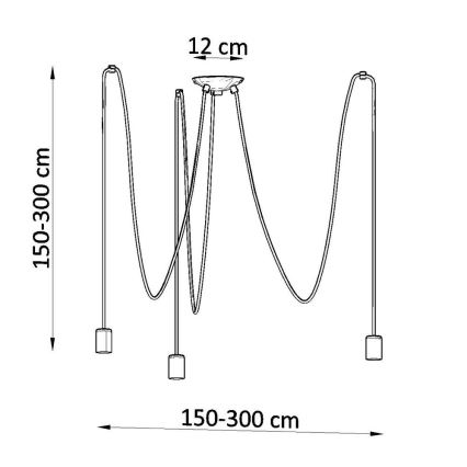 Κρεμαστό φωτιστικό οροφής EDISON 3 3xE27/60W/230V spider μαύρο