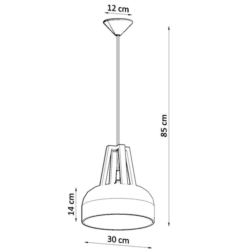 Πολύφωτο με συρματόσχοινο CASCO 1xE27/60W/230V διάμετρος 30 cm Σημύδα