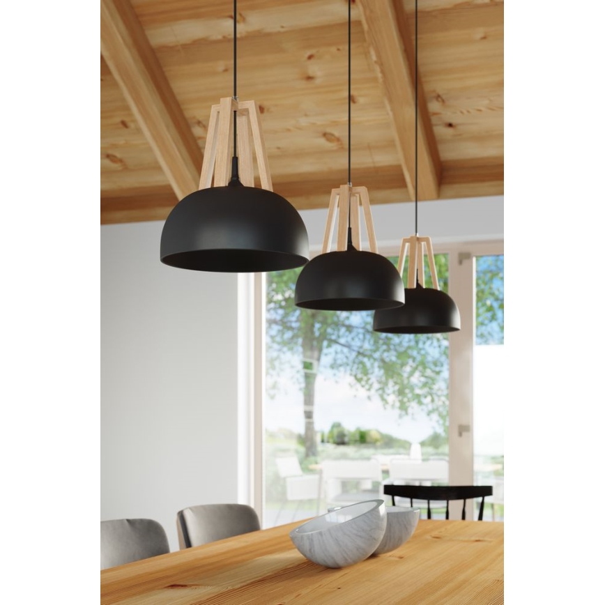 Πολύφωτο με συρματόσχοινο CASCO 1xE27/60W/230V διάμετρος 30 cm Σημύδα