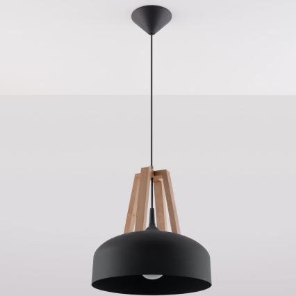 Πολύφωτο με συρματόσχοινο CASCO 1xE27/60W/230V διάμετρος 30 cm Σημύδα