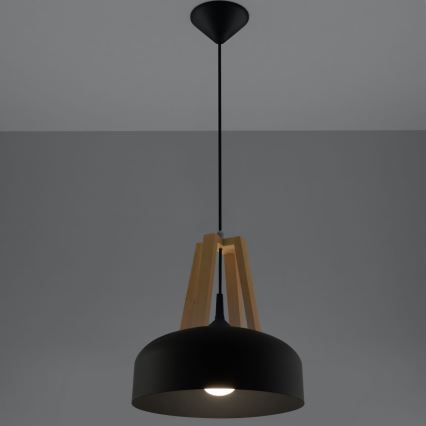 Πολύφωτο με συρματόσχοινο CASCO 1xE27/60W/230V διάμετρος 30 cm Σημύδα