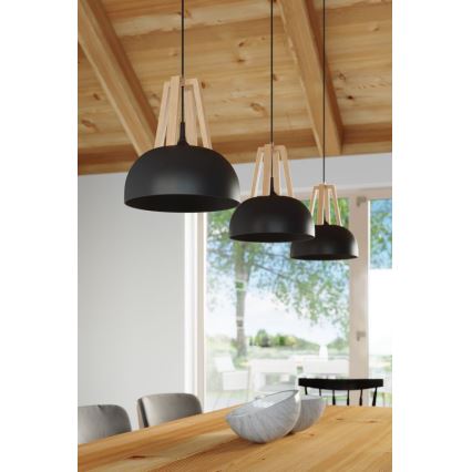 Πολύφωτο με συρματόσχοινο CASCO 1xE27/60W/230V διάμετρος 30 cm Σημύδα