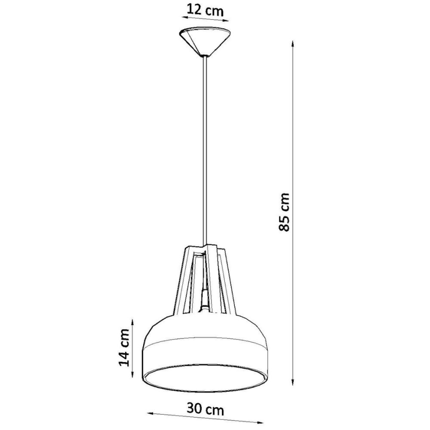 Πολύφωτο με συρματόσχοινο CASCO 1xE27/60W/230V διάμετρος 30 cm Σημύδα