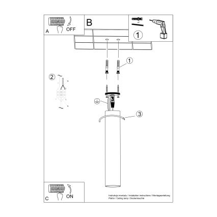 Φωτιστικό σποτ LAGOS 1xGU10/10W/230V 30 cm λευκό