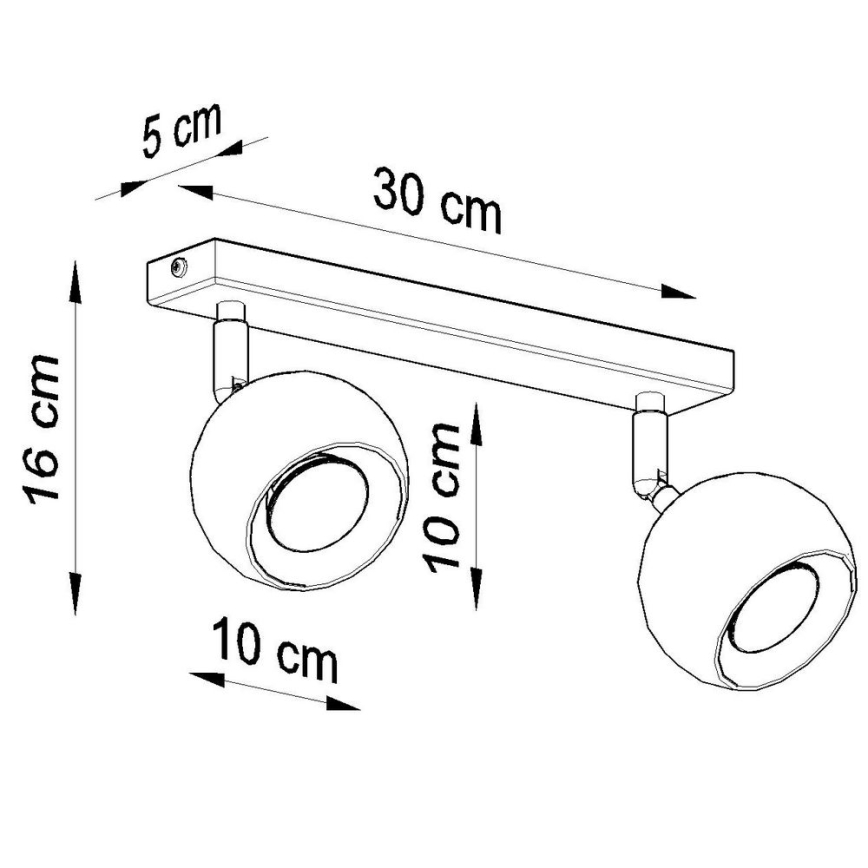 Φωτιστικό σποτ οροφής OCULARE 2xGU10/10W/230V