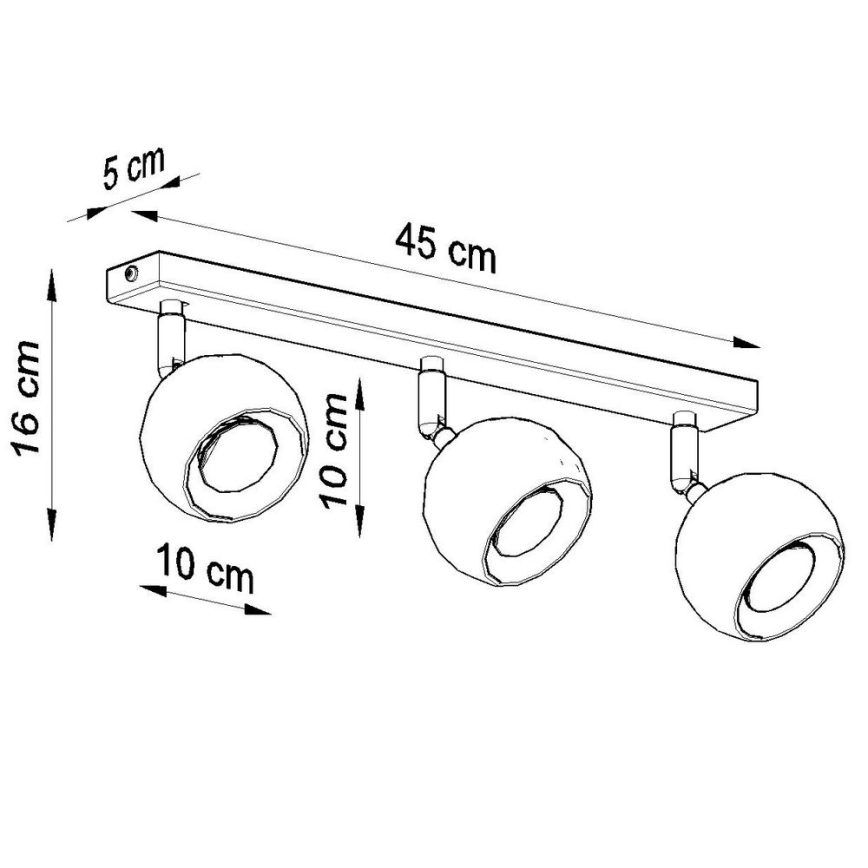Φωτιστικό σποτ οροφής OCULARE 3xGU10/10W/230V
