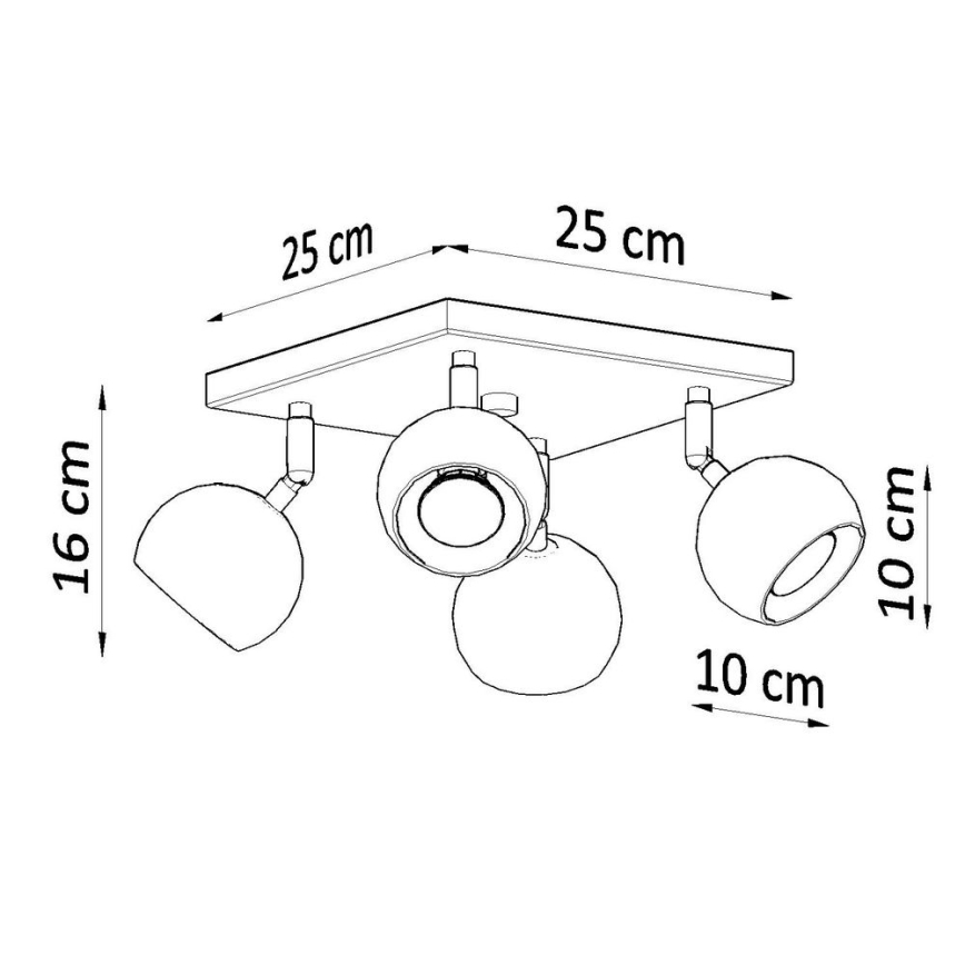 Φωτιστικό σποτ οροφής OCULARE 4xGU10/10W/230V