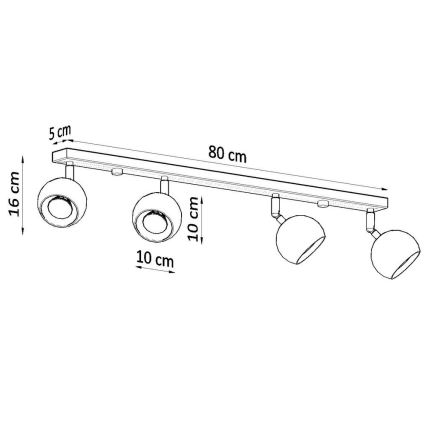 Φωτιστικό σποτ οροφής OCULARE 4xGU10/10W/230V