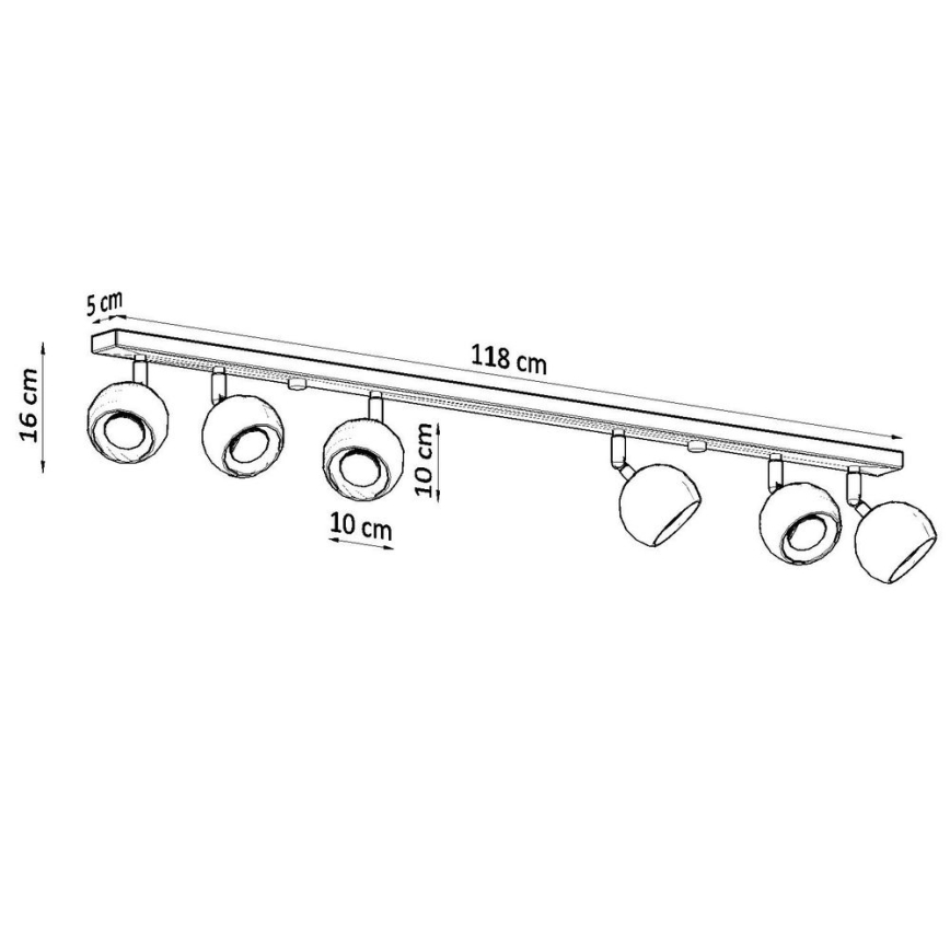 Φωτιστικό σποτ οροφής OCULARE 6xGU10/10W/230V