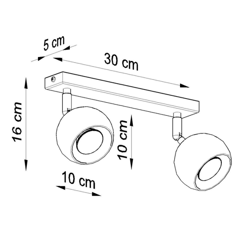 Φωτιστικό σποτ οροφής OCULARE 2xGU10/10W/230V