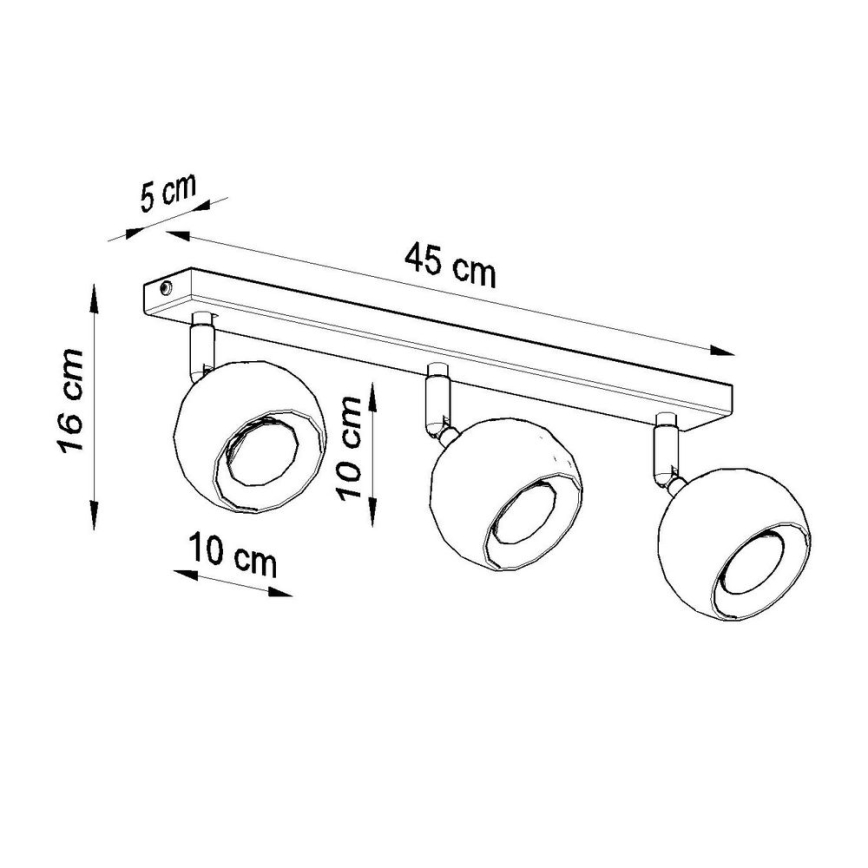 Φωτιστικό σποτ οροφής OCULARE 3xGU10/10W/230V