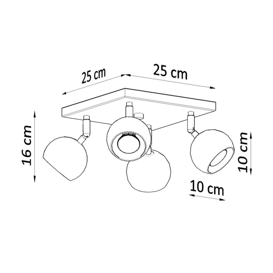 Φωτιστικό σποτ οροφής OCULARE 4xGU10/10W/230V
