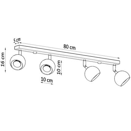Φωτιστικό σποτ οροφής OCULARE 4xGU10/10W/230V