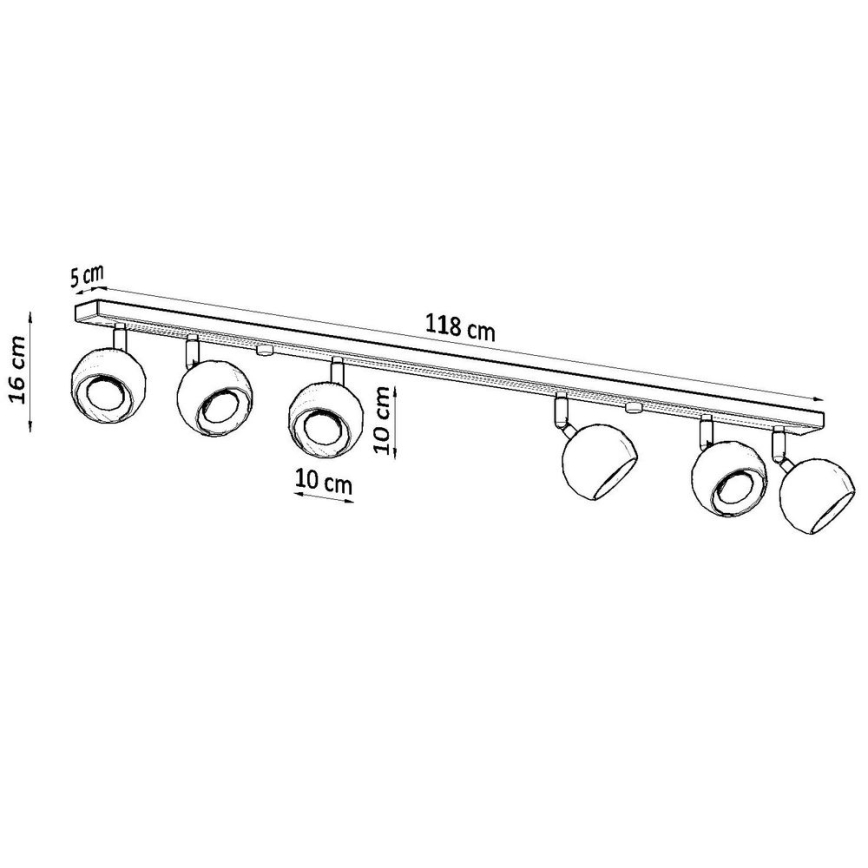 Φωτιστικό σποτ οροφής OCULARE 6xGU10/10W/230V