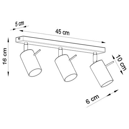 Φωτιστικό σποτ οροφής RING 3xGU10/10W/230V