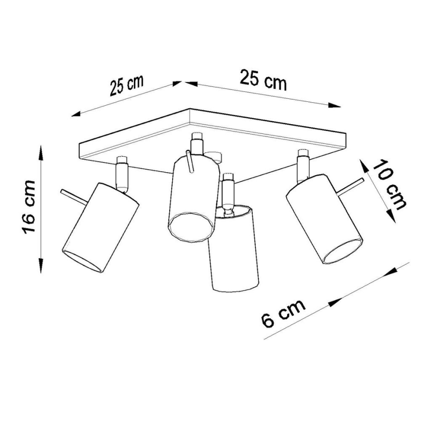 Φωτιστικό σποτ οροφής RING 4xGU10/10W/230V