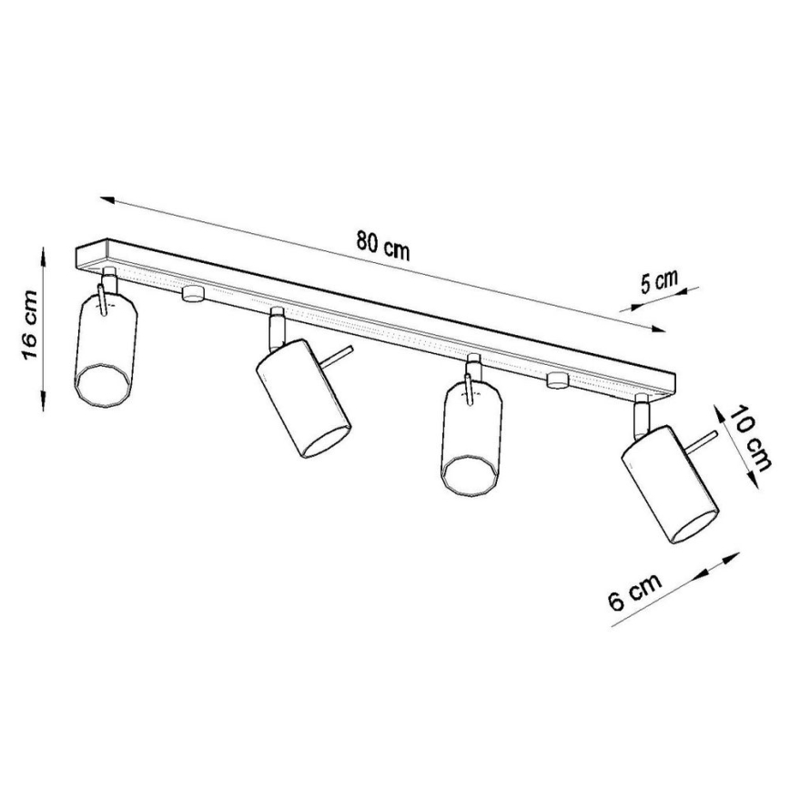 Φωτιστικό σποτ οροφής RING 4xGU10/10W/230V