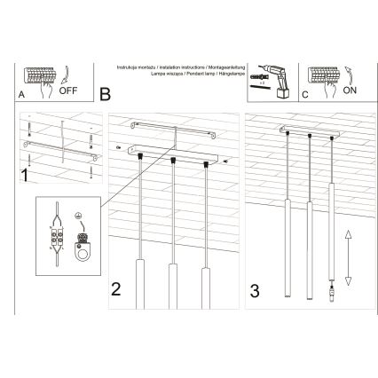 Κρεμαστό φωτιστικό οροφής PASTELO 3xG9/8W/230V λευκό