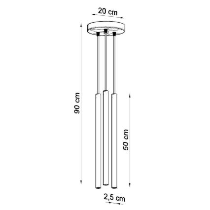 Κρεμαστό φωτιστικό οροφής PASTELO 3xG9/8W/230V λευκό