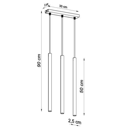 Κρεμαστό φωτιστικό οροφής PASTELO 3xG9/8W/230V μαύρο