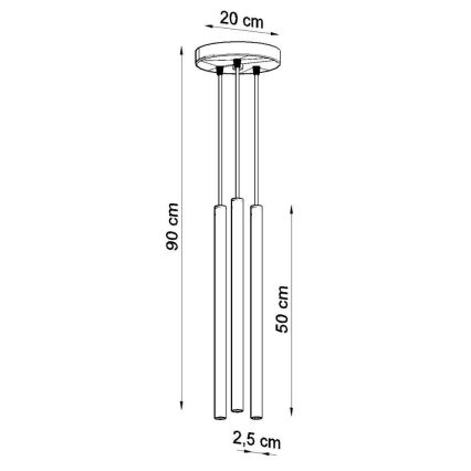 Κρεμαστό φωτιστικό οροφής PASTELO 3xG9/8W/230V μαύρο