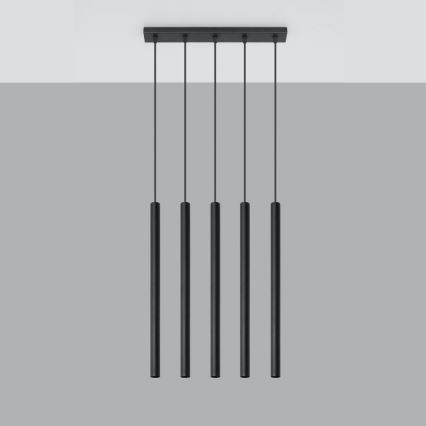 Κρεμαστό φωτιστικό οροφής ράγα PASTELO 5xG9/8W/230V μαύρο