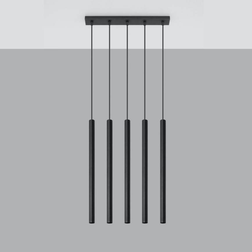 Κρεμαστό φωτιστικό οροφής ράγα PASTELO 5xG9/8W/230V μαύρο