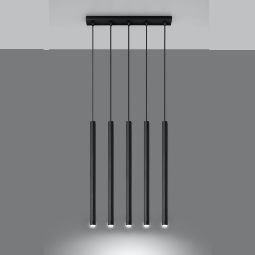 Κρεμαστό φωτιστικό οροφής ράγα PASTELO 5xG9/8W/230V μαύρο