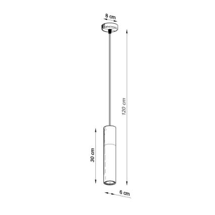 Κρεμαστό φωτιστικό οροφής PABLO 1xGU10/40W/230V μαύρο/οξιά