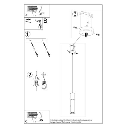 Κρεμαστό φωτιστικό οροφής PABLO 1xGU10/40W/230V μαύρο/οξιά