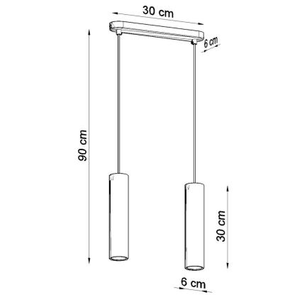 Κρεμαστό φωτιστικό οροφής LINO 2xGU10/40W/230V οξιά