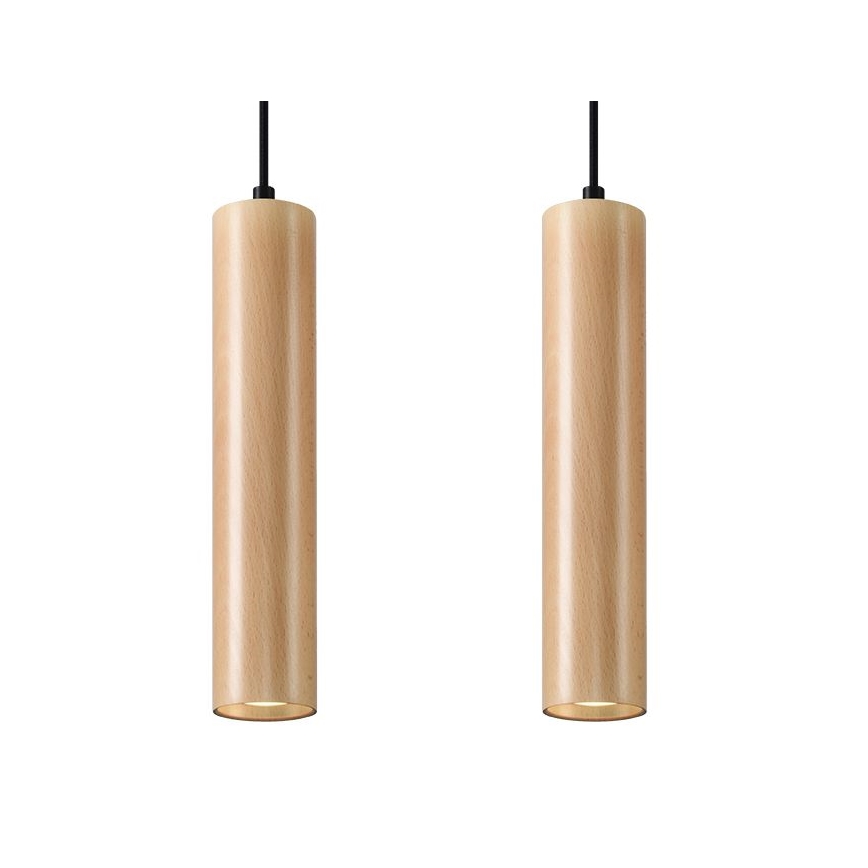 Κρεμαστό φωτιστικό οροφής LINO 2xGU10/40W/230V οξιά