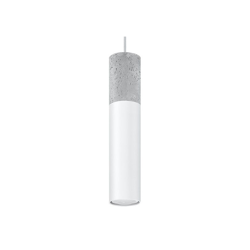 Κρεμαστό φωτιστικό οροφής μονόφωτο BORGIO 1xGU10/40W/230V τσιμέντο/μεταλλικό λευκό