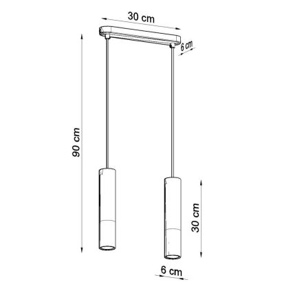 Κρεμαστό φωτιστικό οροφής ράγα BORGIO 2xGU10/40W/230V τσιμέντο/μεταλλικό λευκό