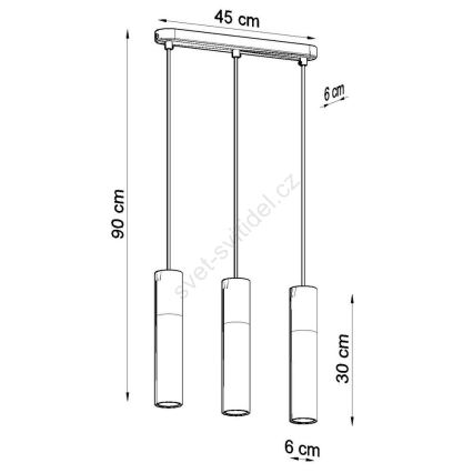 Κρεμαστό φωτιστικό οροφής ράγα BORGIO 3xGU10/40W/230V τσιμέντο/μέταλλο λευκό