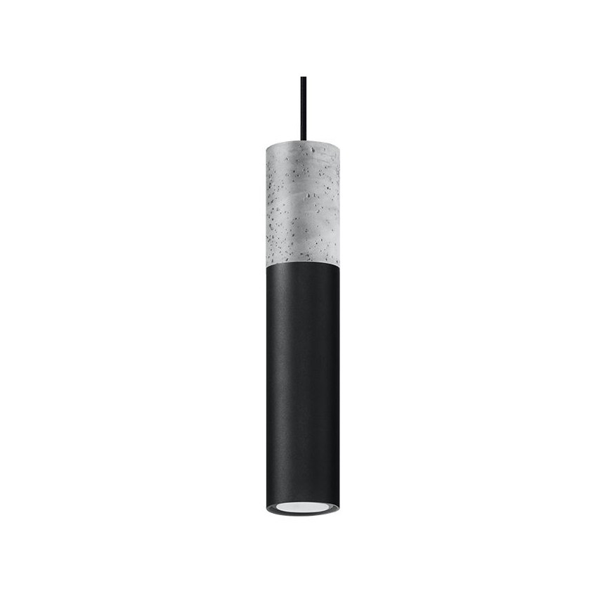 Κρεμαστό φωτιστικό οροφής μονόφωτο BORGIO 1xGU10/40W/230V τσιμέντο/μεταλλικό μαύρο