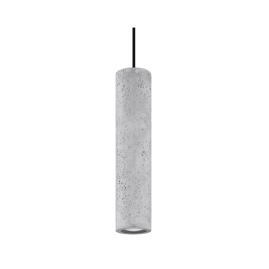 Κρεμαστό φωτιστικό οροφής μονόφωτο LUVO 1xGU10/40W/230V τσιμέντο / μαύρο