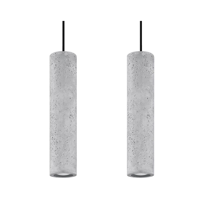 Κρεμαστό φωτιστικό οροφής ράγα LUVO 2xGU10/40W/230V τσιμέντο / μαύρο
